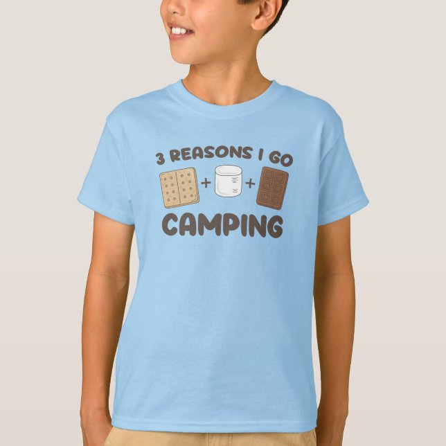 T-shirt Cute Kids Camping Smores (Devant)