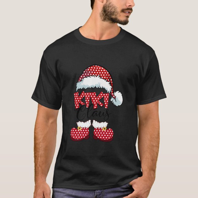 T-shirt Cute Kiki Claus Nouveau Noël Père Noël Long Sle (Devant)