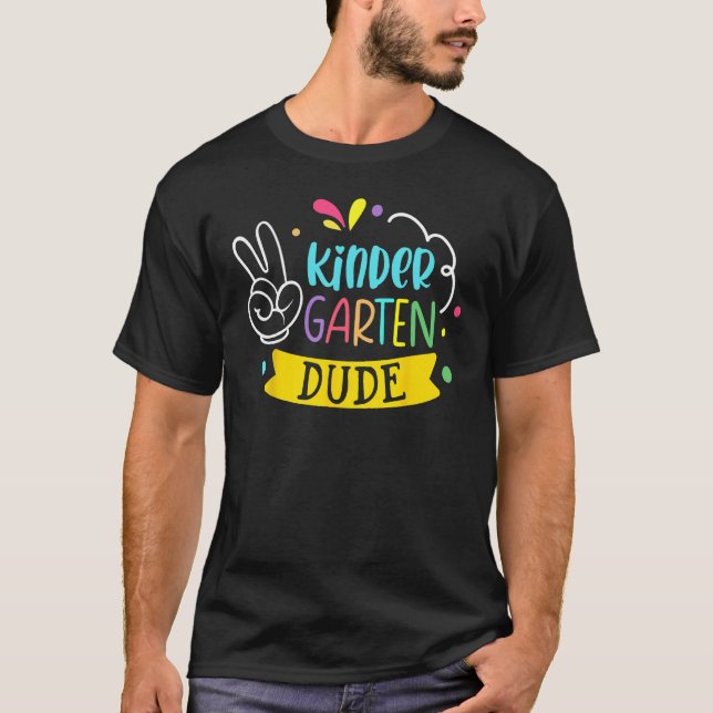 T-shirt Cute Kindergarten Dude Boys Kids Happy Back To Sch (Devant)
