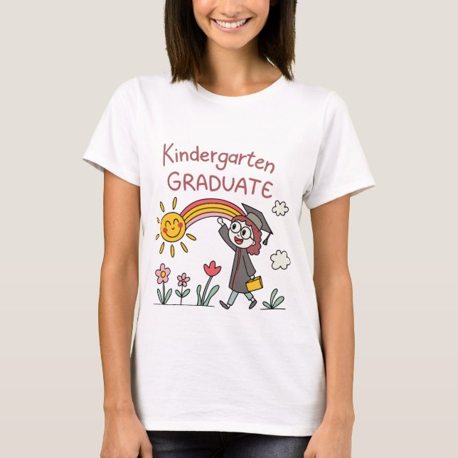T-shirt Cute Kindergarten Graduate Rainbow & Sun Kids T-Sh (Devant)