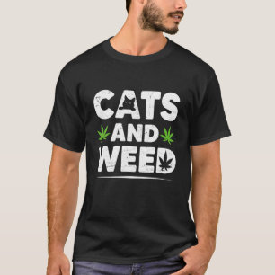 T-shirt Cute Kitten Chat Rétro Chats Et Mauvaise Herbe Cha