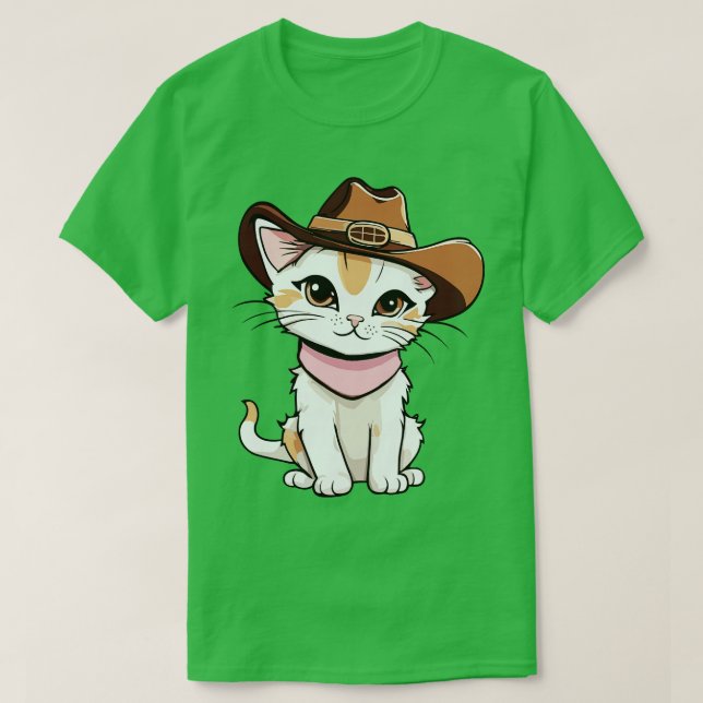 T-shirt Cute Kitten dans un Casquette de cowboy Meowdy Adv (Design devant)
