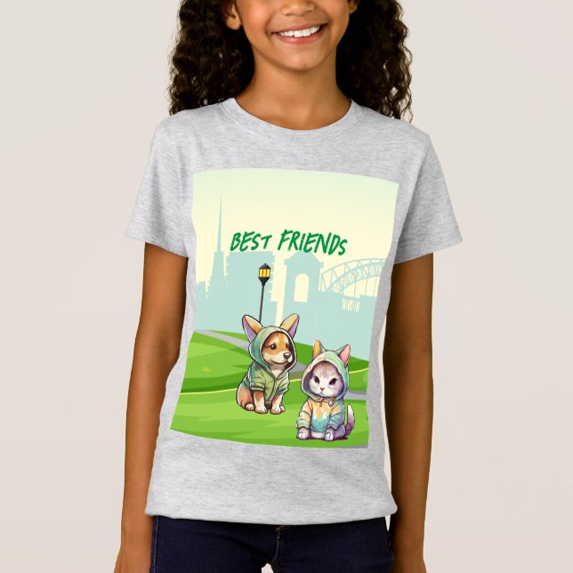 T-Shirt Cute Kitten et Best Friend (Devant)