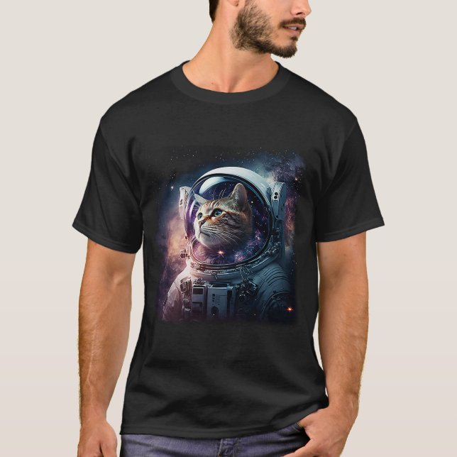 T-shirt Cute Kitten In Deep Space  Cat (Devant)