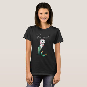 T-shirt Cute Kitten Purrmaid - Fun Mermaid Design de chat