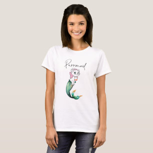 T-shirt Cute Kitten Purrmaid - Fun Mermaid Design de chat