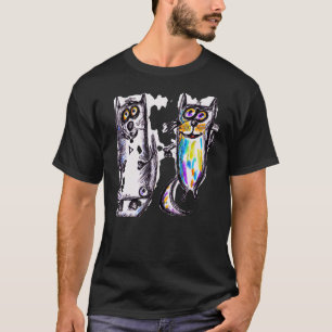 T-shirt Cute kittens chat humoristique art meow kitty port