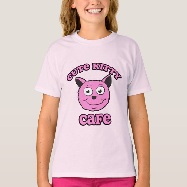 T-shirt Cute Kitty Café (Devant)