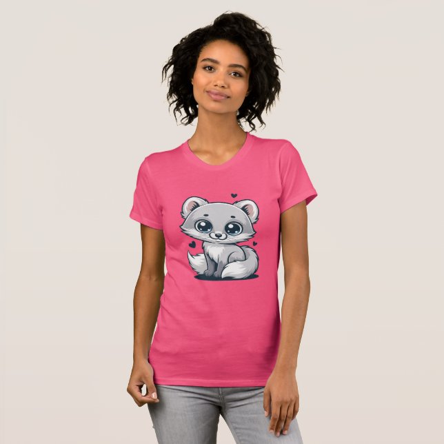 T-shirt Cute Kitty Cat Illustration -Minimalistic (Devant entier)