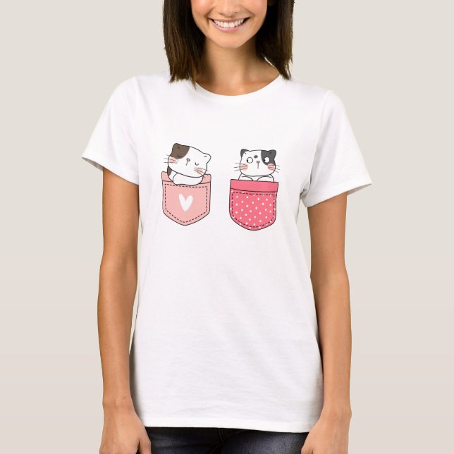T-shirt Cute Kitty Chat (Devant)