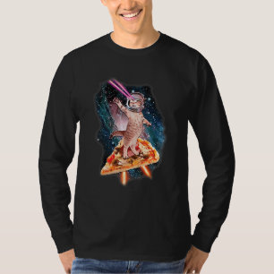 T-shirt Cute Kitty Chat Avec Laser Beam Eyes Galaxy Volant
