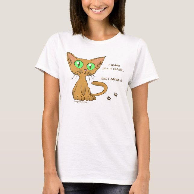 T-shirt Cute Kitty Mange Ton Cookie (Devant)