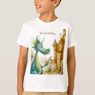 T-shirt Cute Knight Dragon Castle Anniversaire Fête Enfant