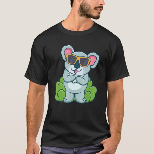 T-shirt Cute Koala Avec Lunettes De Soleil Tenir Love Koal (Devant)