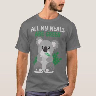 T-shirt Cute Koala Bear All My Meals Are Green Vegetarian