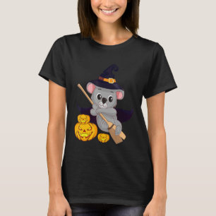 T-shirt Cute Koala Bear Witch Citrouille Easy Halloween Co