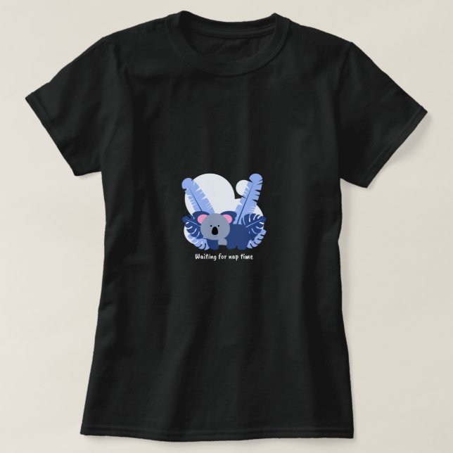 T-shirt Cute Koala Cartoon Palm Leaves|Adorable Character (Design devant)