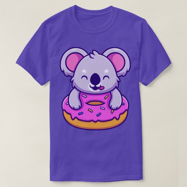 T-shirt Cute Koala Mange Du Donut (Design devant)