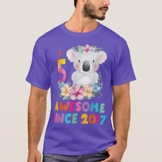T-shirt Cute koala ours 5 ans tenue d'anniversaire pour ga