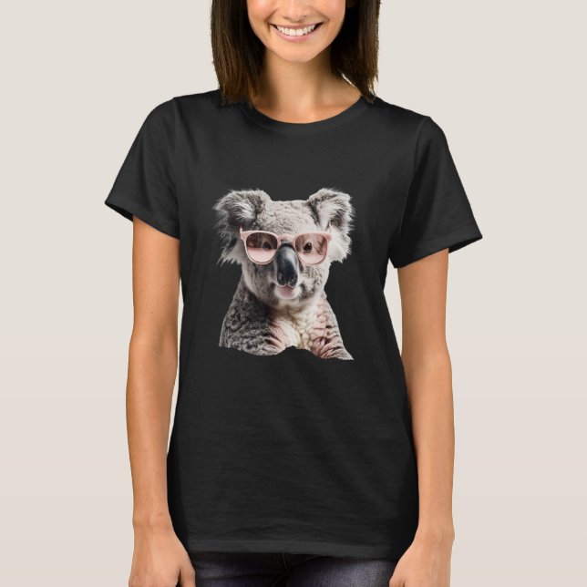 T-shirt Cute koala with pink sunglasses Australia happines (Devant)