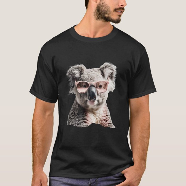 T-shirt Cute koala with pink sunglasses Australia happines (Devant)