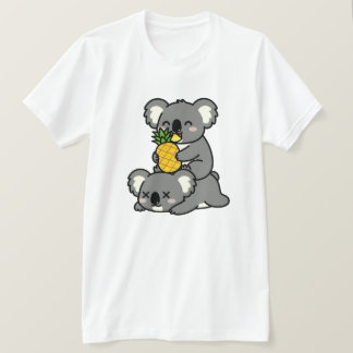 T-shirt Cute Koalas Eating Pineapple Cartoon Design