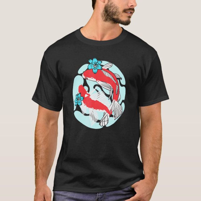 T-shirt Cute Koi Fish Couple Koi Cute Fish Pond (Devant)