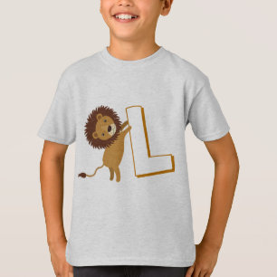 T-shirt Cute L Pour Lion - Enfants Anglais ABCD Alphabet