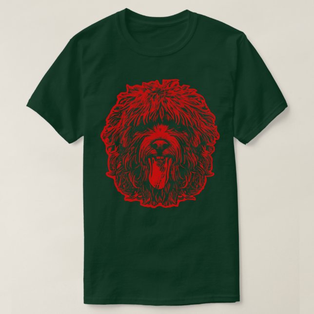 T-shirt Cute Labradle Avec Tongue Sticking Out Red Version (Design devant)