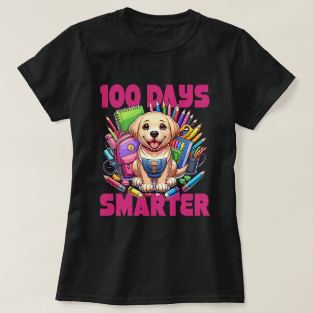 T-shirt Cute Labrador Retriever100e Jour de l'école 100e J (Design devant)