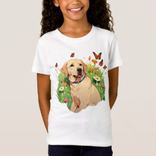 T-Shirt Cute Labrador Retriever avec papillons