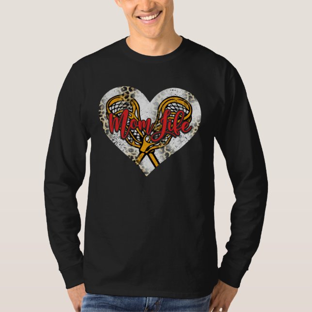 T-shirt Cute Lacrosse Mom Heart Mother's Day Sport Mama Mo (Devant)