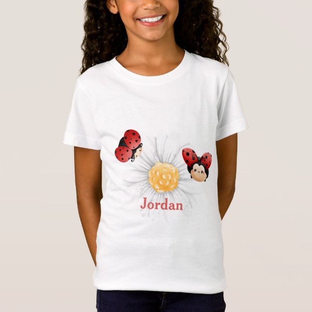 T-Shirt Cute Lady Bug Motif Custom Kids Mug (Devant)