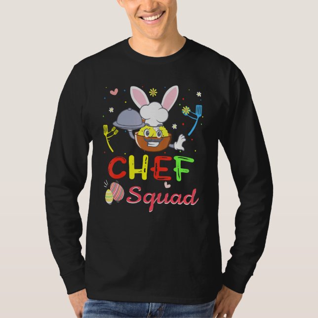 T-shirt Cute lapin Chef de Pâques Squad OEufs Bunny Jobs (Devant)
