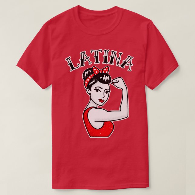 T-shirt Cute Latina Rosie le tatouage Riveter (Design devant)