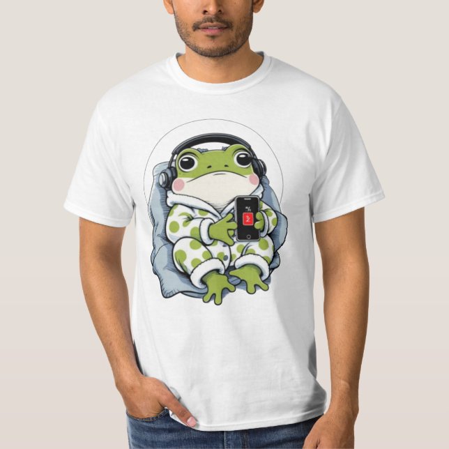 T-shirt Cute Lazy Frog - Humour confortable de pyjama (Devant)