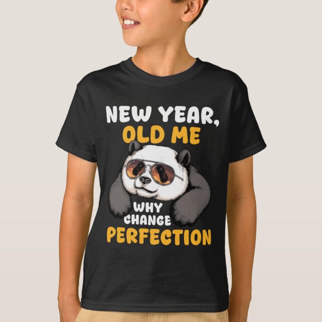T-shirt Cute Lazy Panda New Year Old Me 2026 Funny Sarcast (Devant)