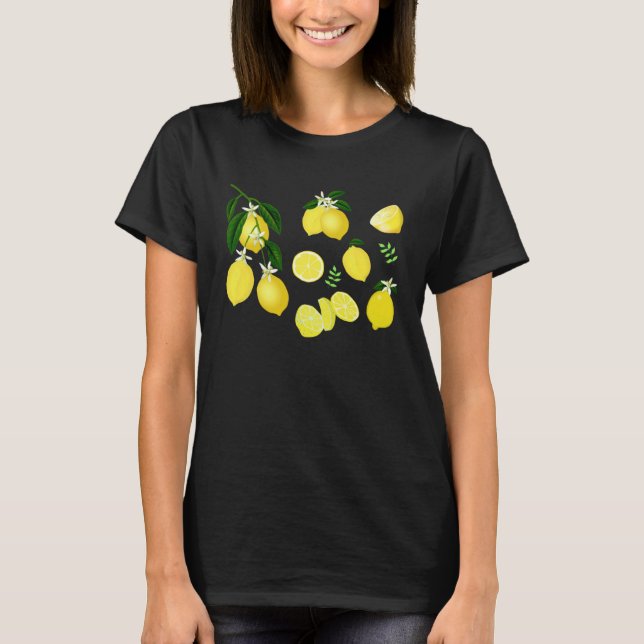 T-shirt Cute Lemon Botanical Gardening summertime Lemon (Devant)