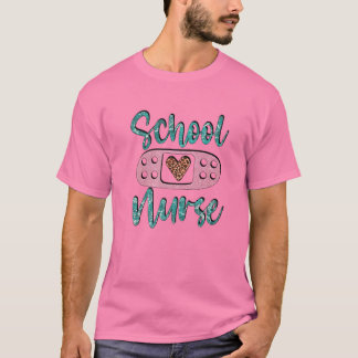 T-shirt Cute Leopard Coeur Design Pour La Vie Infirmière E