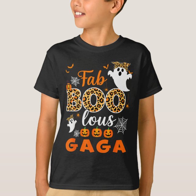 T-shirt Cute Leopard Fab Boo Lous Gaga Soky Halloween Cost (Devant)