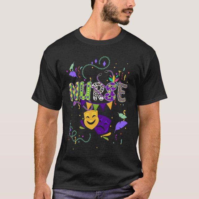 T-shirt Cute Leopard Nurse Mardi Gras Festival Party Nursi (Devant)