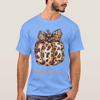 T-shirt Cute Leopard Pumpkin Fall Autumn Season for Women 