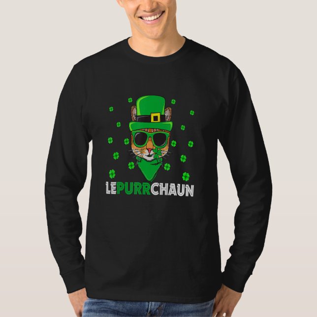 T-shirt Cute Lepurrchaun Leprechaun Amoureux des chats Sai (Devant)