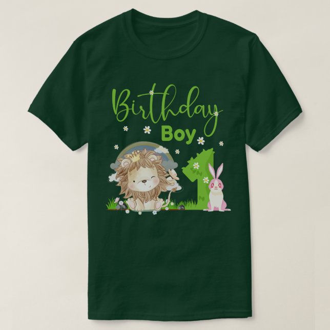 T-shirt Cute Lion 1er anniversaire garçon (Design devant)