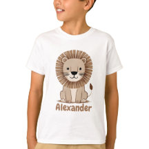 Cute Lion Kids Boys Nom personnalisable
