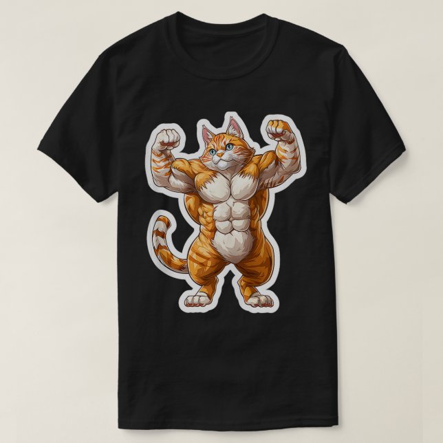 T-shirt Cute Little Gym Cat Sports d'entraînement Lifting (Design devant)