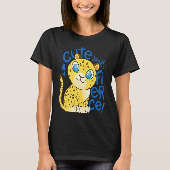 T-shirt Cute Little Leopard Kids   Cute But Fierce Cat (Devant)