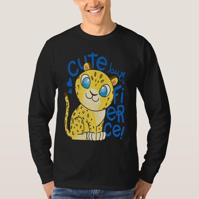 T-shirt Cute Little Leopard Kids   Cute But Fierce Cat (Devant)