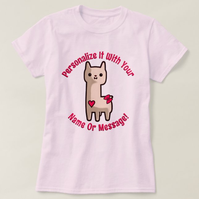 T-shirt Cute Little Llama (Design devant)