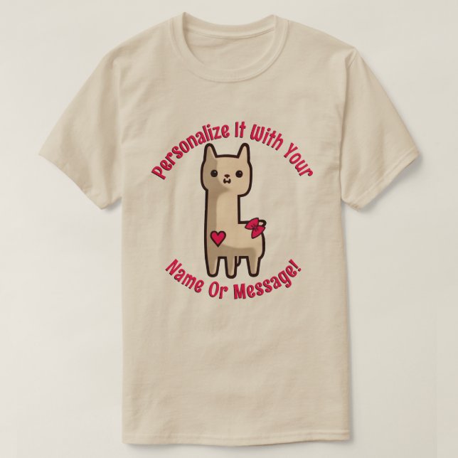 T-shirt Cute Little Llama (Design devant)